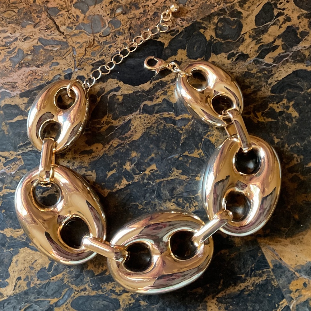 NWOT Gold Tone Marine Link Unisex Bracelet